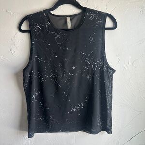 Aritzia The Constant‎ Celestial Sheer Mesh Tank Top Goth Grunge Fairycore Sz M
